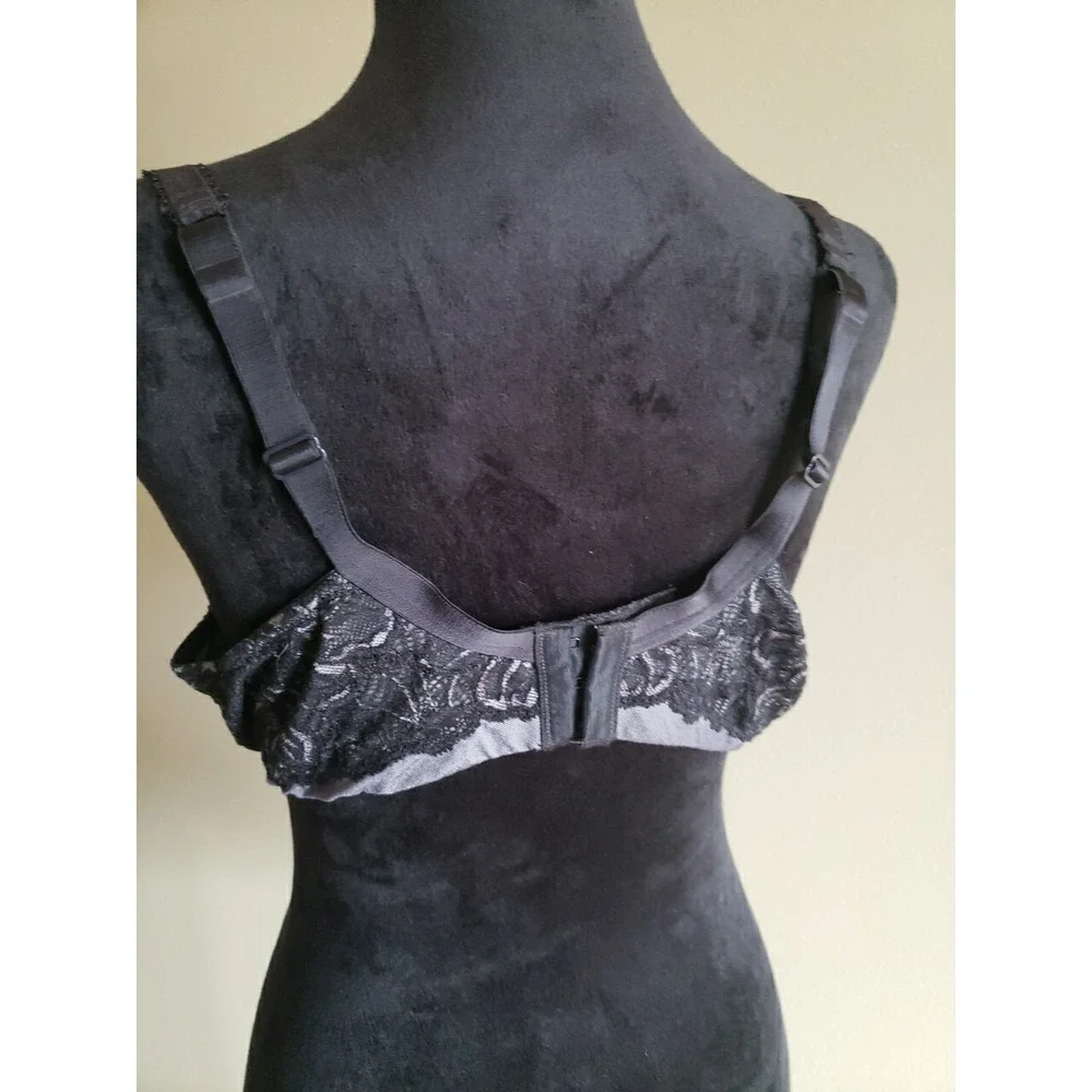 Sz 42 C Bali Women Desire Lace Foam Underwire T-Shirt Bra Style 6542 Black &Gray